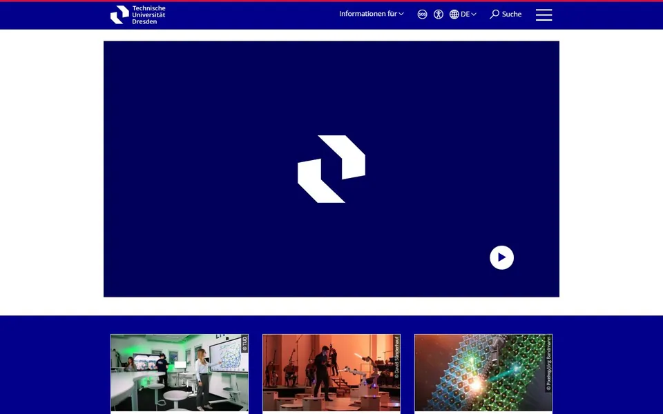 Technische Universität Dresden – Ansicht der Anbieter-Website