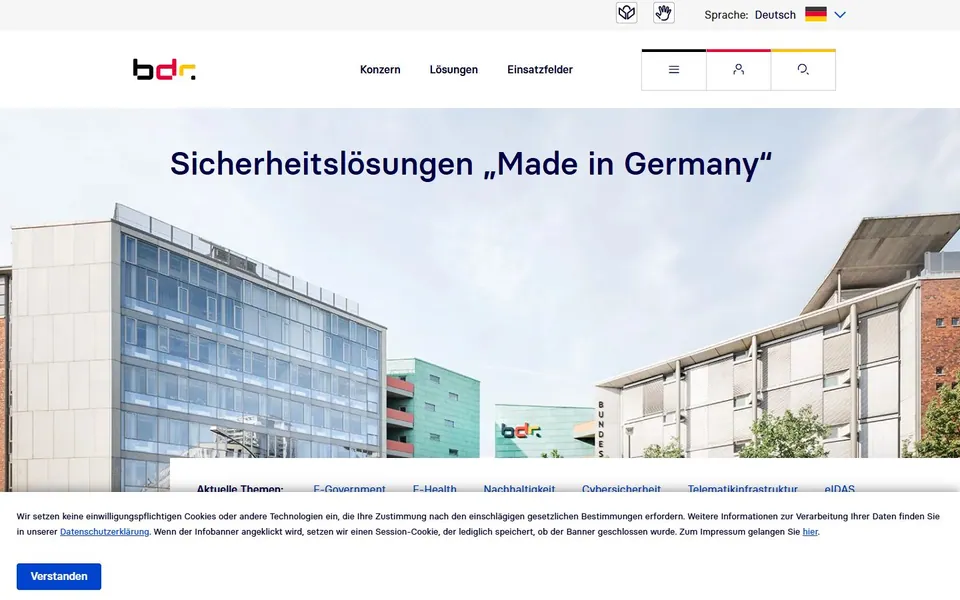 Bundesdruckerei – Ansicht der Anbieter-Website