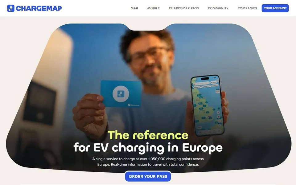 Chargemap – Ansicht der Anbieter-Website