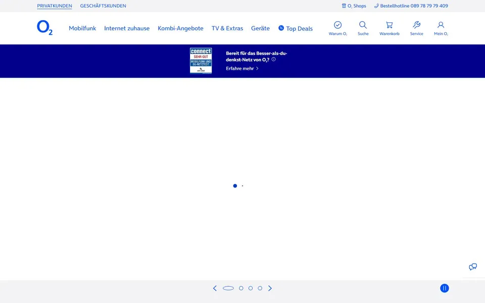 O2 – Ansicht der Anbieter-Website