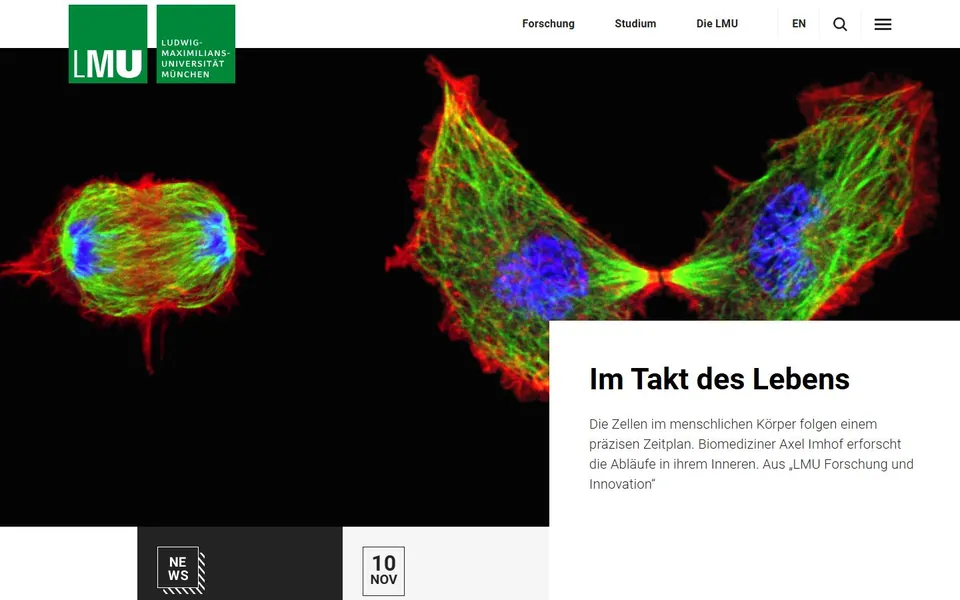 Ludwig-Maximilians-Universität München – Ansicht der Anbieter-Website