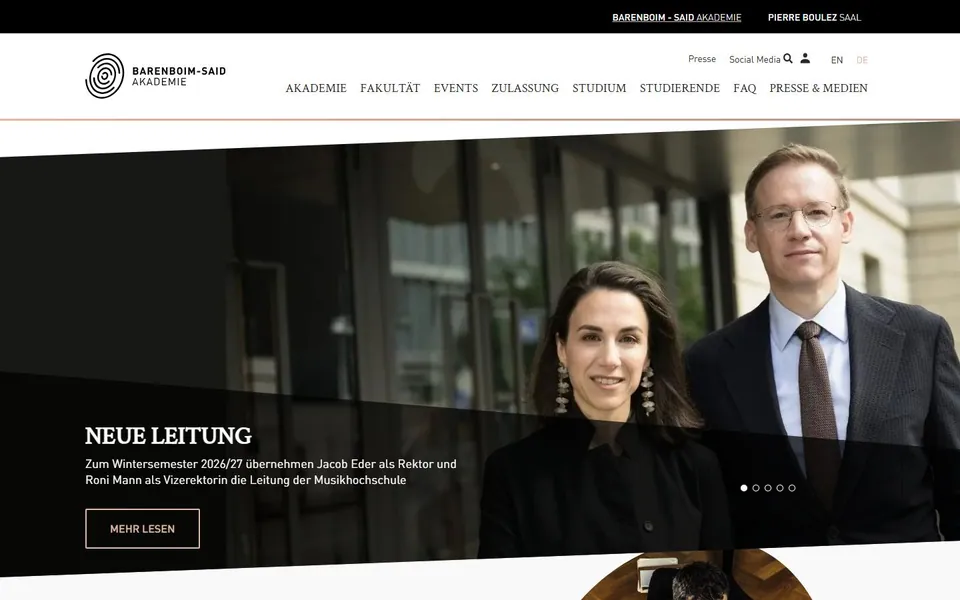 Barenboim-Said Akademie gGmbH – Ansicht der Anbieter-Website