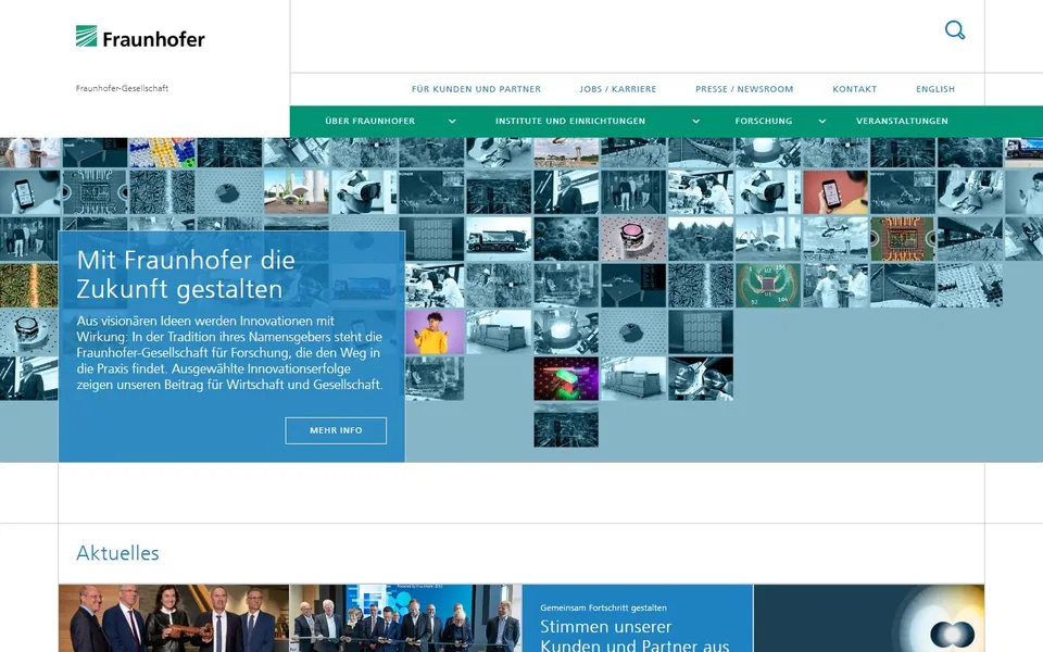 Fraunhofer – Ansicht der Anbieter-Website