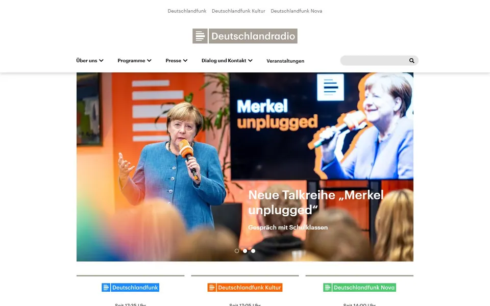 Deutschlandradio – Ansicht der Anbieter-Website