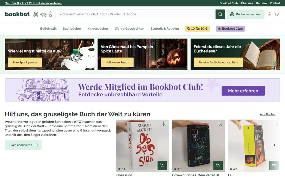 Bookbot Deutschland – Ansicht der Anbieter-Website