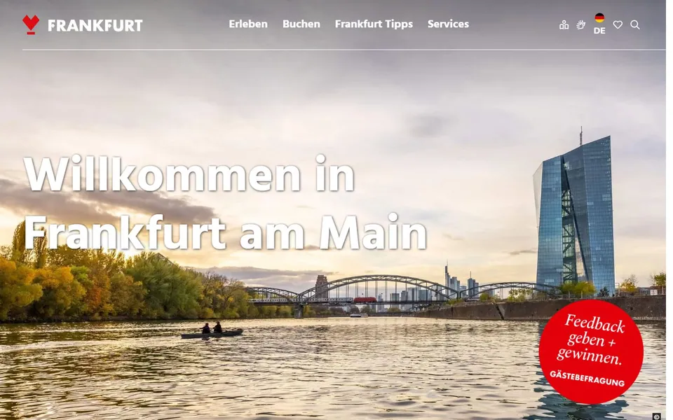 Frankfurt Tourismus – Ansicht der Anbieter-Website