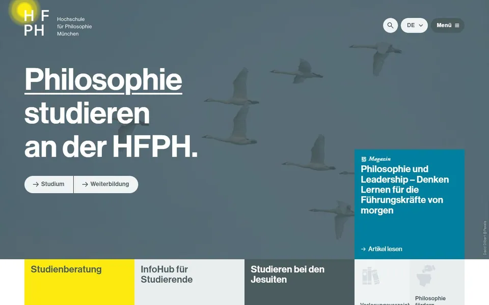 Hochschule für Philosophie (München) – Ansicht der Anbieter-Website