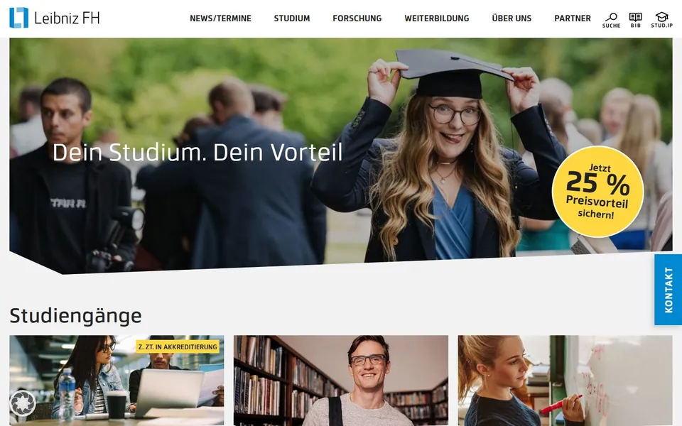 Leibniz-Fachhochschule, Hannover – Ansicht der Anbieter-Website