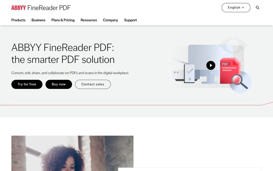 ABBYY FineReader PDF – Ansicht der Anbieter-Website