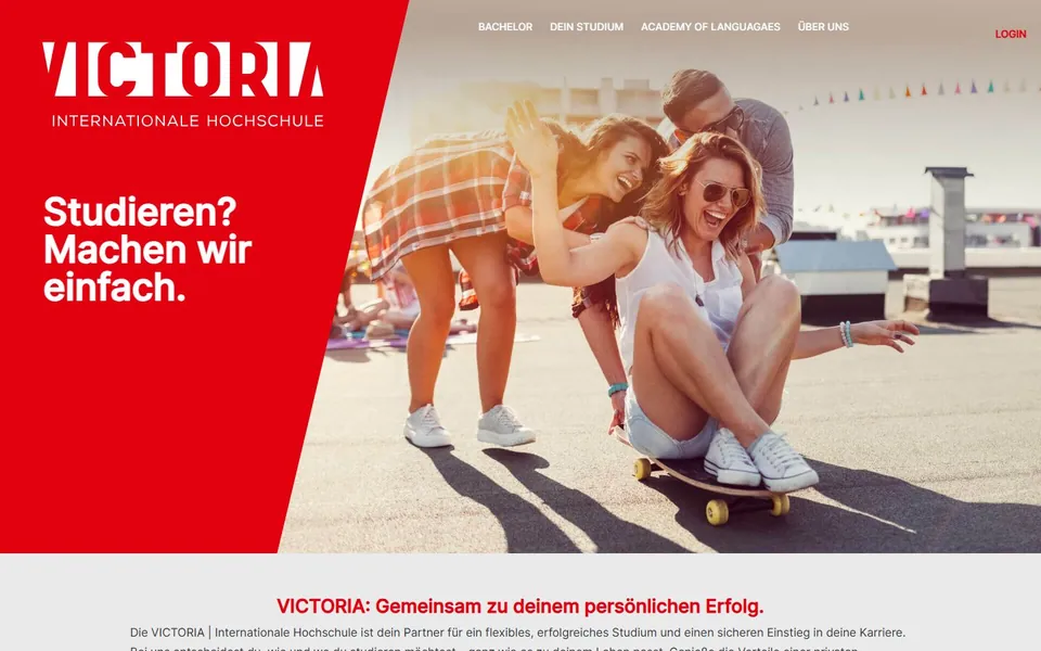 VICTORIA | Internationale Hochschule – Ansicht der Anbieter-Website