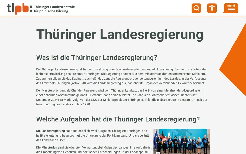 Thüringen – Landeszentrale: Thüringer Landesregierung