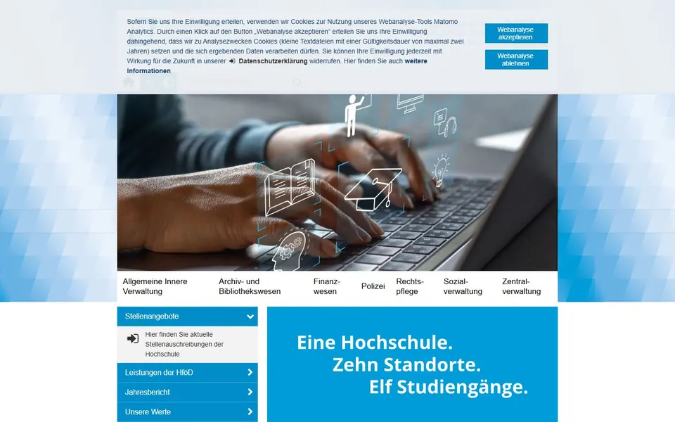 Hochschule für den öffentlichen Dienst in Bayern – Ansicht der Anbieter-Website