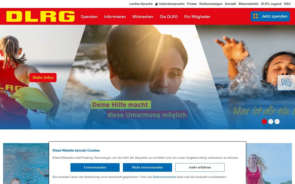 Deutsche Lebens-Rettungs-Gesellschaft – Ansicht der Anbieter-Website