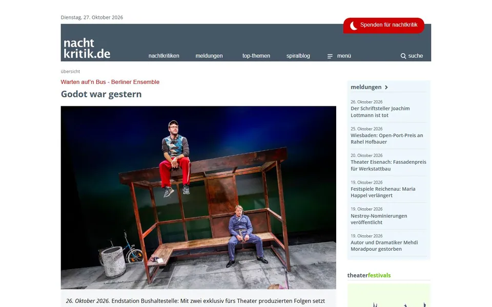 nachtkritik.de – Ansicht der Anbieter-Website