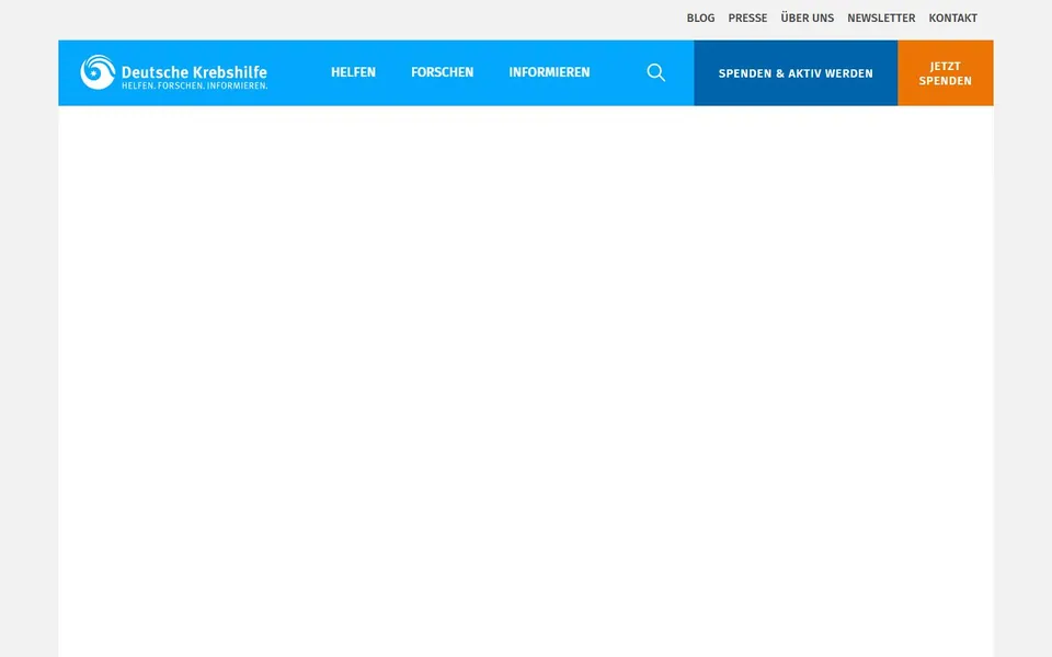 Deutsche Krebshilfe – Ansicht der Anbieter-Website