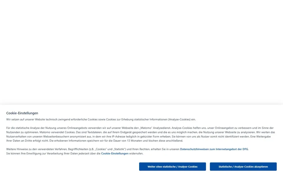 German Research Foundation GEPRIS – Ansicht der Anbieter-Website