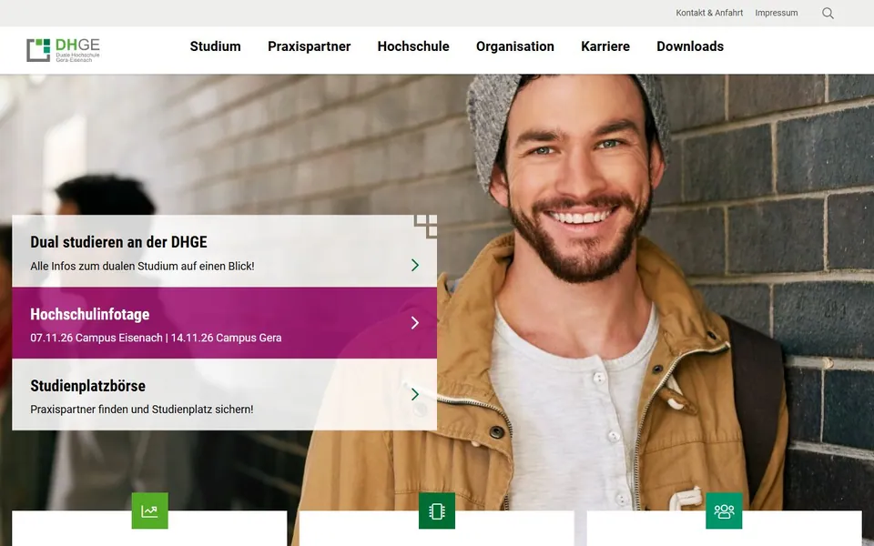 Duale Hochschule Gera-Eisenach – Ansicht der Anbieter-Website