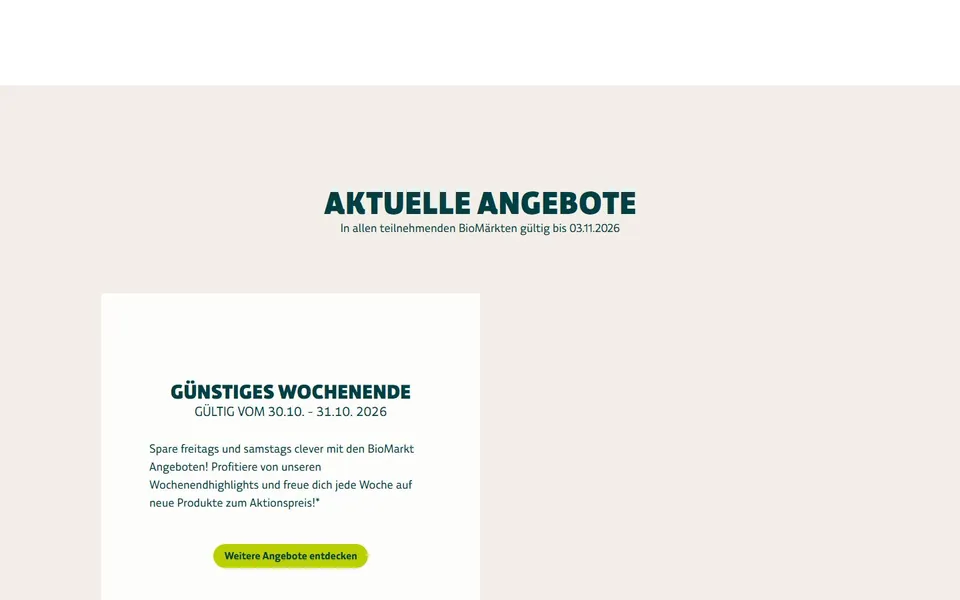 denn's Biomarkt – Ansicht der Anbieter-Website