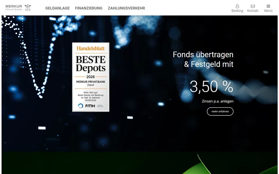 MERKUR PRIVATBANK – Ansicht der Anbieter-Website