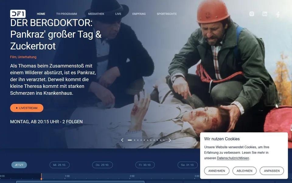 DF1 – Ansicht der Anbieter-Website