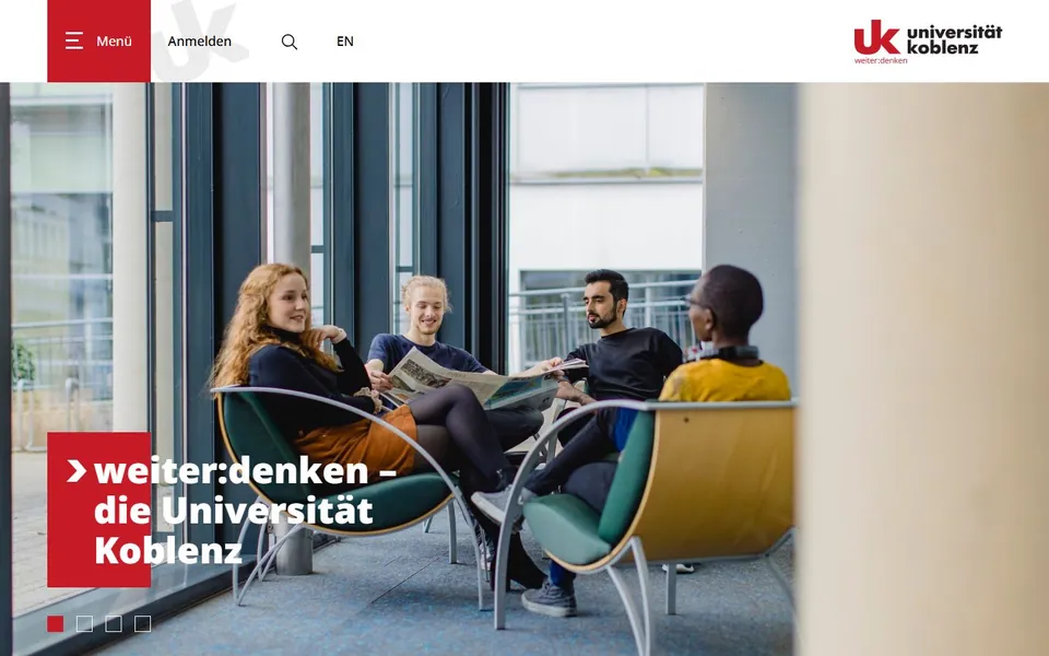 Universität Koblenz – Ansicht der Anbieter-Website