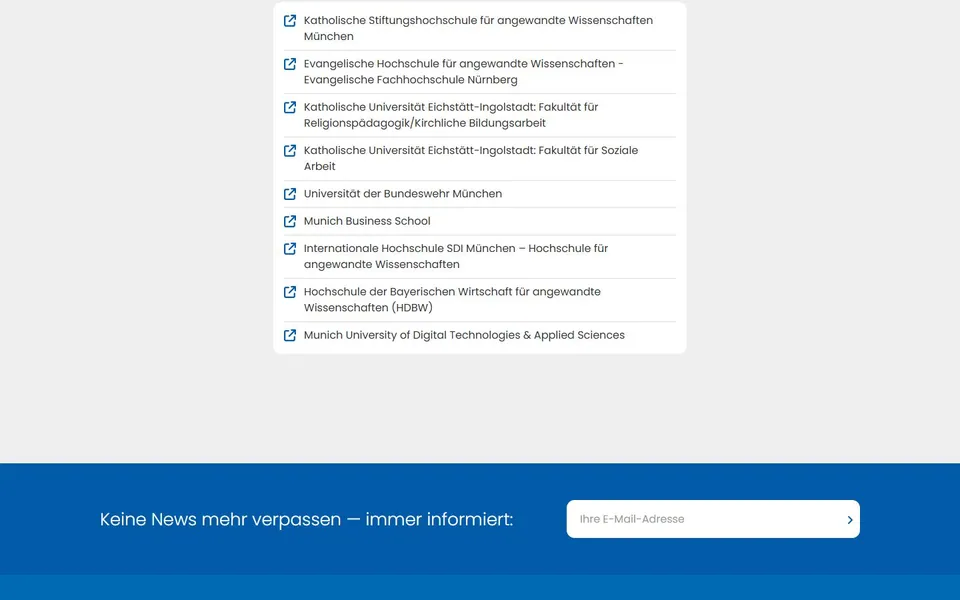 Hochschule der Bayerischen Wirtschaft für angewandte Wissenschaften (HDBW) – Offizieller Eintrag zur Hochschule