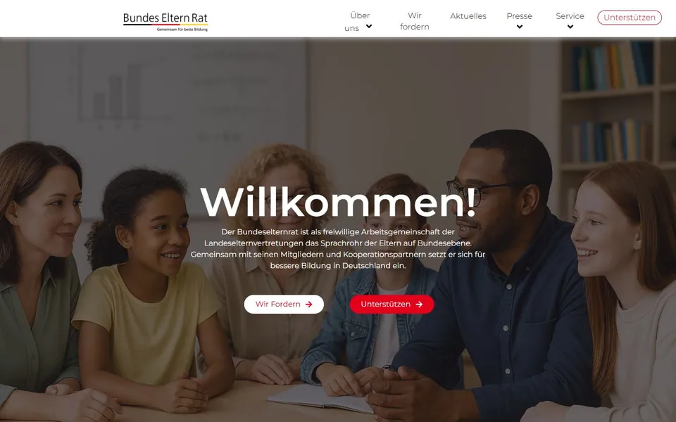 Bundeselternrat – Ansicht der Anbieter-Website