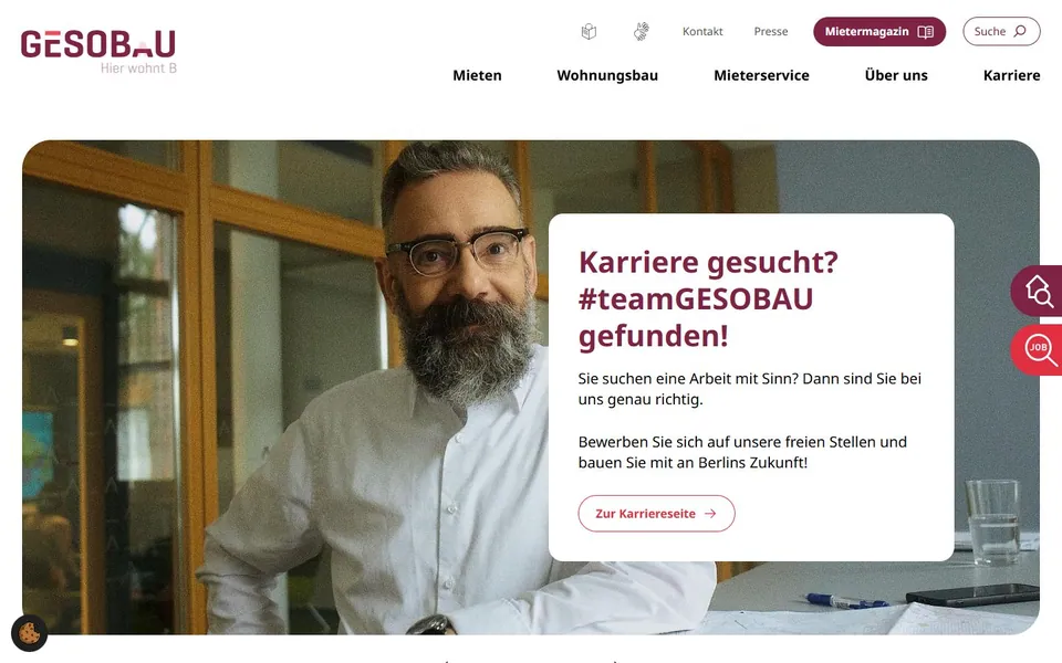 GESOBAU – Ansicht der Anbieter-Website