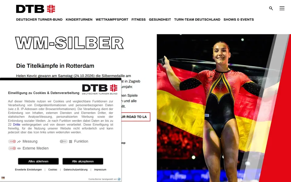 Deutscher Turner-Bund – Ansicht der Anbieter-Website