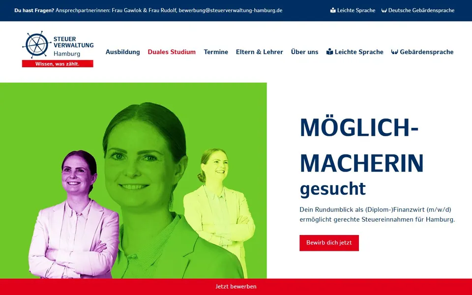 Norddeutsche Akademie für Finanzen und Steuerrecht Hamburg – Ansicht der Anbieter-Website