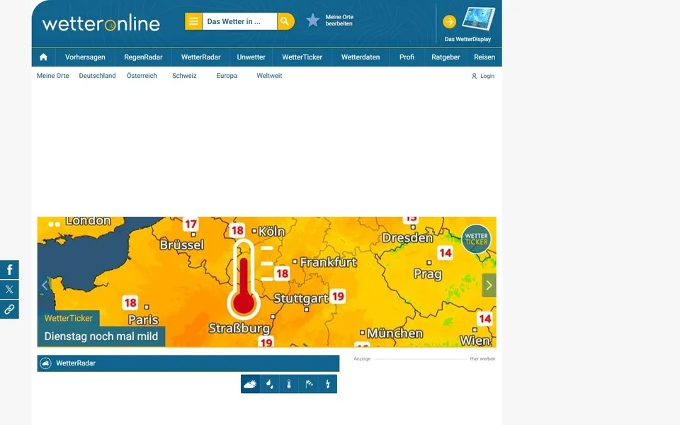 WetterOnline – Ansicht der Anbieter-Website