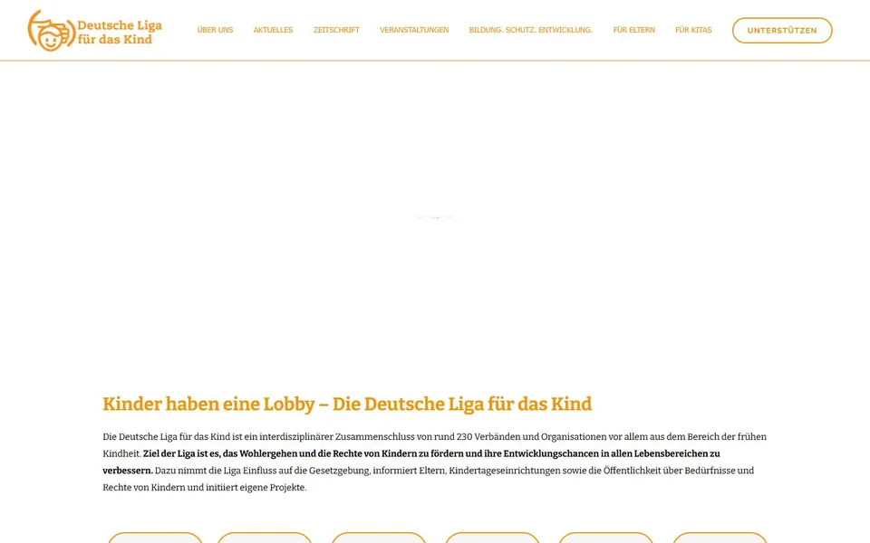 Deutsche Liga für das Kind – Ansicht der Anbieter-Website