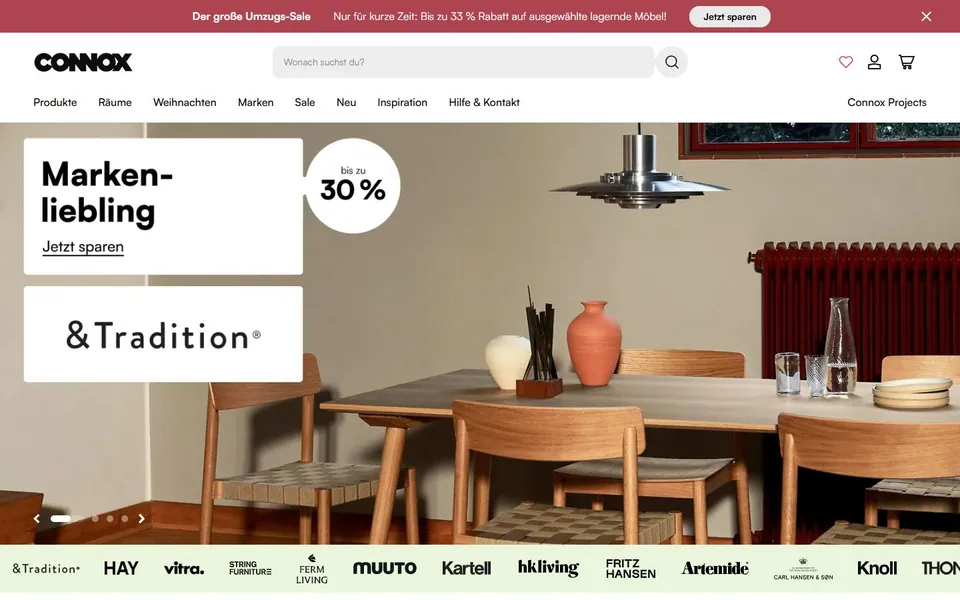 Connox – Ansicht der Anbieter-Website