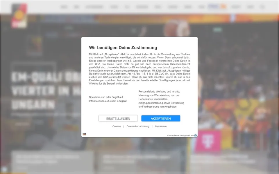 Deutscher Basketball Bund – Ansicht der Anbieter-Website