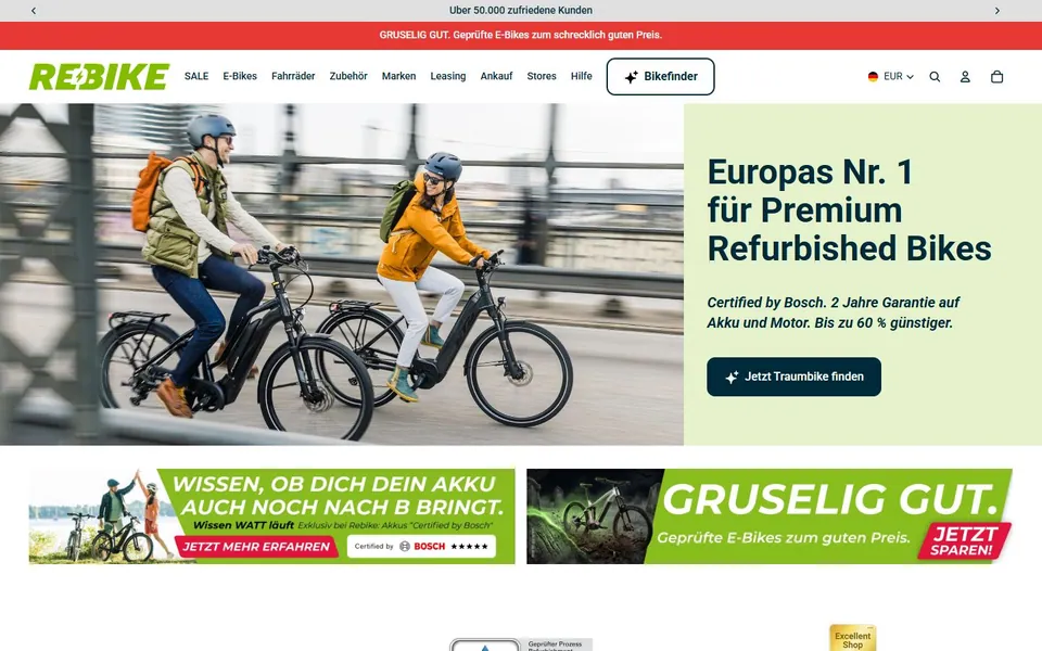 rebike – Ansicht der Anbieter-Website