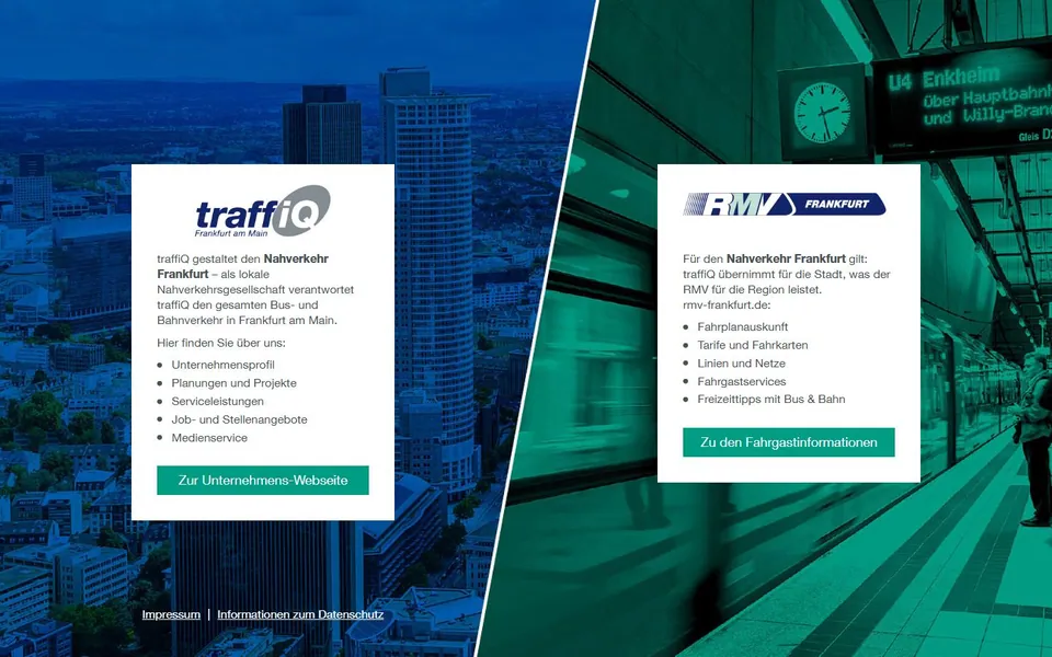 traffiQ – Ansicht der Anbieter-Website