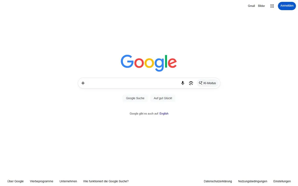Google – Ansicht der Anbieter-Website