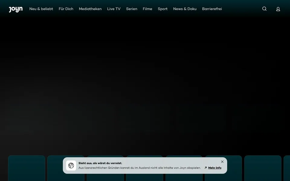 Joyn – Ansicht der Anbieter-Website