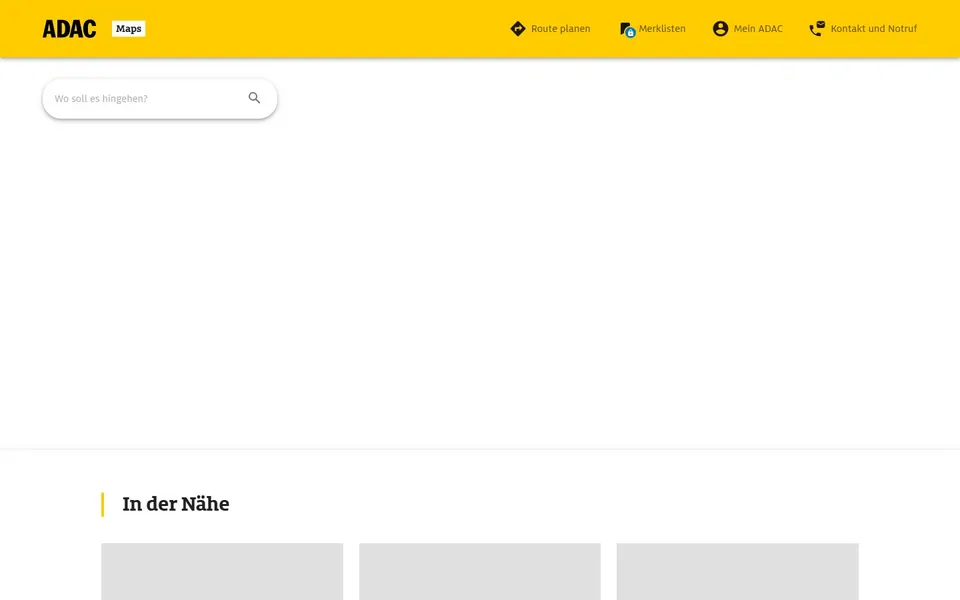 ADAC Maps – Ansicht der Anbieter-Website