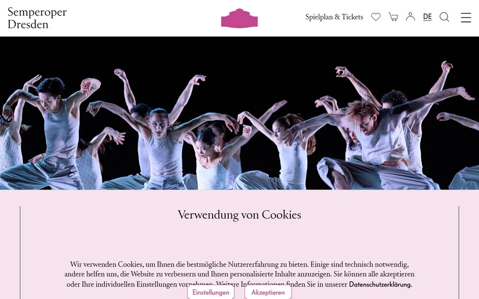 Semperoper – Ansicht der Anbieter-Website