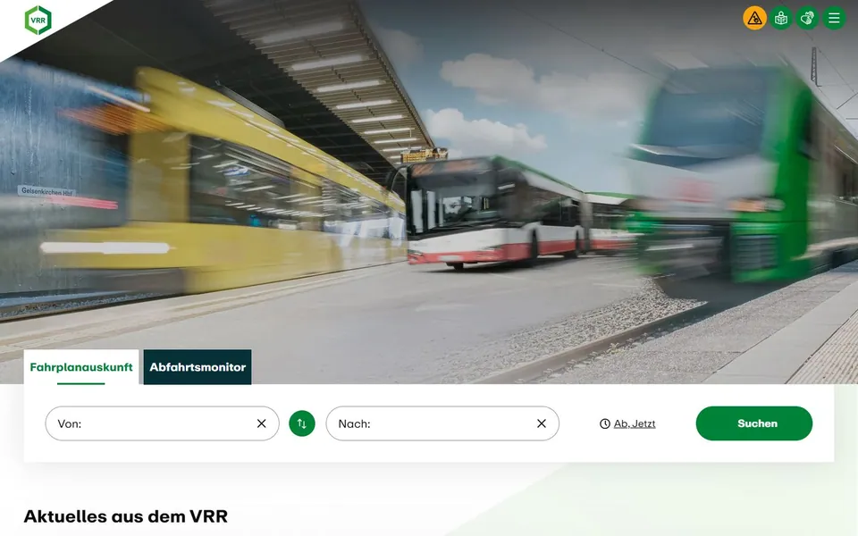 VRR – Ansicht der Anbieter-Website