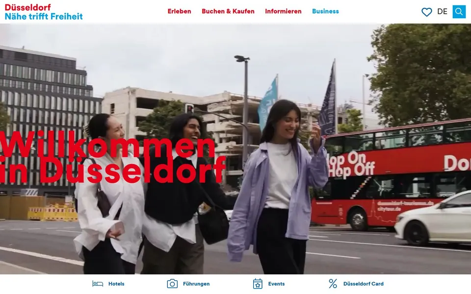 Visit Düsseldorf – Ansicht der Anbieter-Website