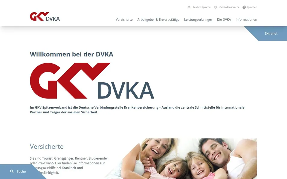 DVKA – Ansicht der Anbieter-Website