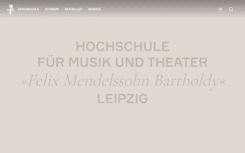 Hochschule für Musik und Theater »Felix Mendelssohn Bartholdy« Leipzig – Ansicht der Anbieter-Website