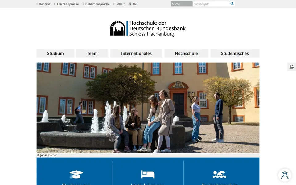 Hochschule der Deutschen Bundesbank – Ansicht der Anbieter-Website