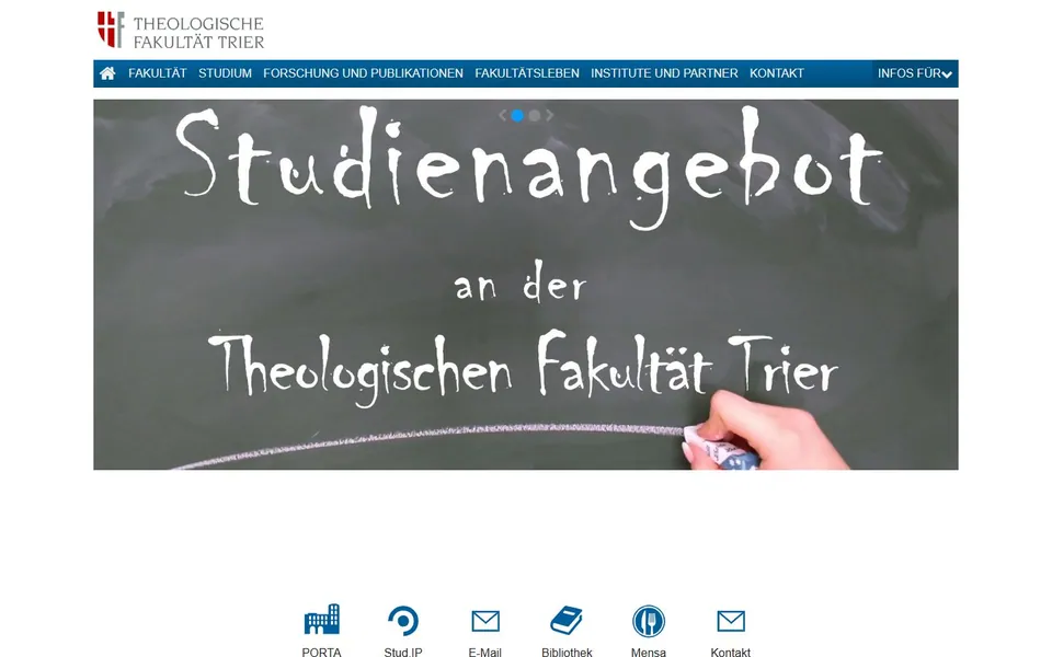 Theologische Fakultät Trier – Ansicht der Anbieter-Website