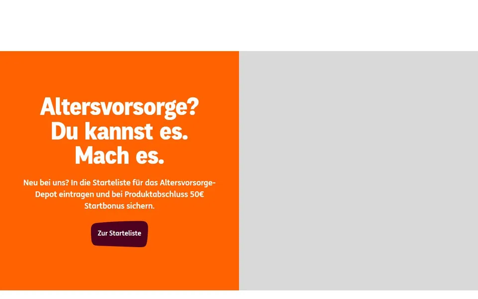 ING – Ansicht der Anbieter-Website